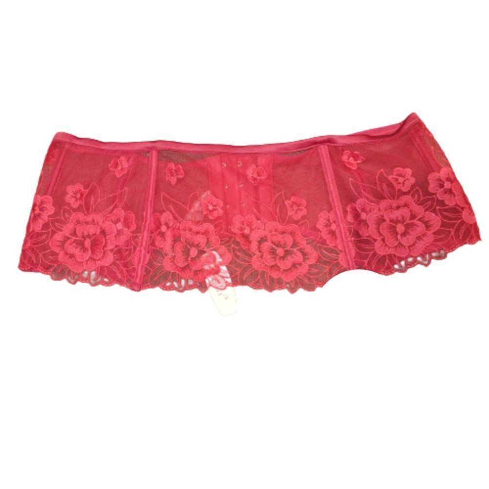 Victoria's Secret Red Lace Metal Garter Belt Lingerie For Women's Size M…